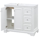 Bathroom Vanity With Sink, Soft-Close Doors, Adjustable U-Shelf, 3 Drawers by HouseOfZazla