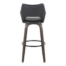Mustang - Contemporary Fixed Height Barstool With Swivel With Round Footrest (Set of 2) by HouseOfZazla
