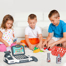 Kids Cash Register Pretend Play Cashier Toy with Scanner Calculator Credit Card Money Grocery Products Educational Toy Gift for Kids Aged 3 4 5 6 Year