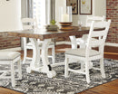 Rustic Farmhouse Extension Dining Table Two Tone Brown White