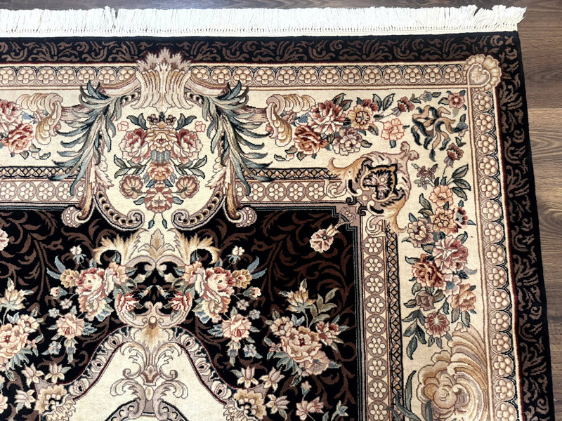 Aubusson Rug 6x9, European Design, Fine 170 KPSI, Elegant Carpet