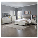 5 Drawer Bedroom Chest With Diamond Patterned Fronts - Silver