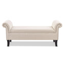 Kathy - Roll Arm Entryway Accent Bench - Sky Neutral Beige by HouseOfZazla