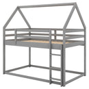 Low Bunk Bed With House Shaped Frame And Ladder by HouseOfZazla