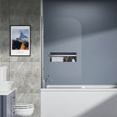 Bathtub Screen Framless Shower Door Tempered Glass Shower Panel - Transparent by HouseOfZazla