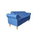 62" Bedroom Tufted Button Storage Bench, Linen Upholstered Ottoman, Window Bench, Rolled Arm Design for Bedroom, Living Room, Foyer (Blue)