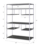 Vonara - Bookshelf - Chrome / Gray / Oak