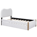 Upholstered Platform Bed With Wood Supporting Feet And Trundle by HouseOfZazla