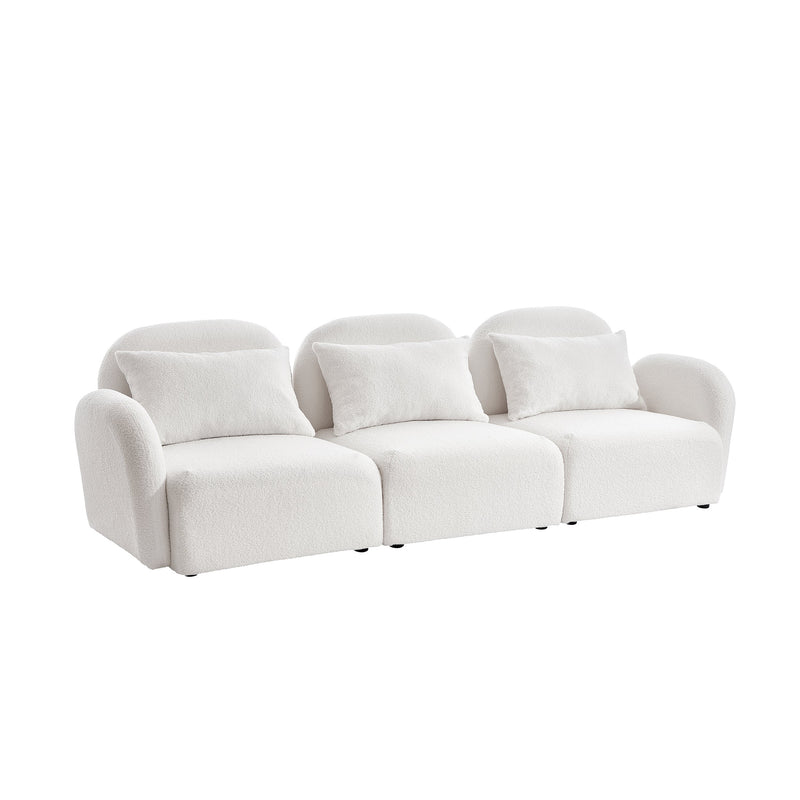 Walker Edison | Modern Teddy Cloud Three Seater Couch