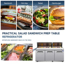 Orikool 72 IN Commercial Refrigerators Sandwich & Salad Prep Table