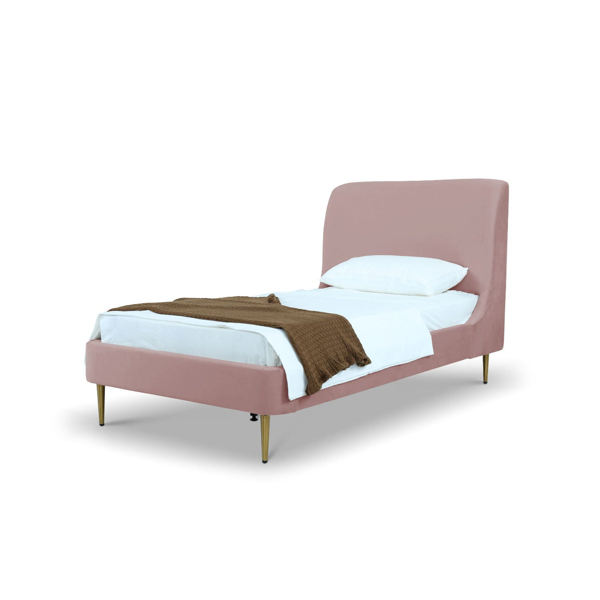 Mid-Century Modern Upholstered Bed With Curved Headboard, photo 12 of 40