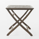 Blissique Outdoor Foldable Wood Dining Table With Slat Design