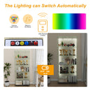 Premium 5 Tier Glass Display Case With 5 Dynamic LED Modes by Unique Piece Furniture
