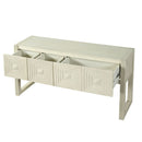 Geometric Carved Console Table With 3 Soft Close Drawers by HouseOfZazla