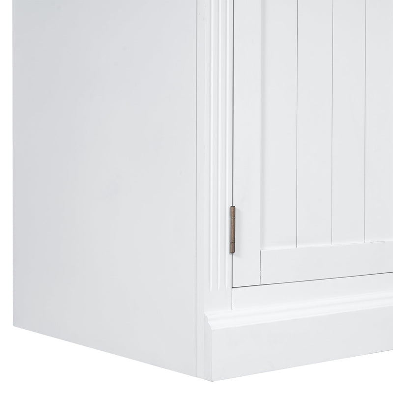 83.4"Tall Bookshelf with LED Lighting, Modern Bookcase with 2 Doors and 1 Drawer,Storage Bookcase with Open Shelves for Living Room,Home Office,White