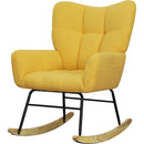Teddy Fabric Rocking Chair, Modern Rocking Accent Chair for Nursery, Living Room, Bedroom, Yellow