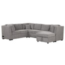 U-Shaped Sectional Sofa Pull Out Sofa Bed With Two USB Ports, Two Power Sockets, Three Back Pillows And A Storage Chaise For Living Room by HouseOfZazla