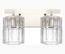 14"W Sloane 2-Light Vanity Polished Nickel with Clear Grooved Glass by LampsUSA