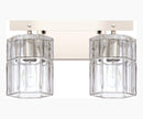 14"W Sloane 2-Light Vanity Polished Nickel with Clear Grooved Glass