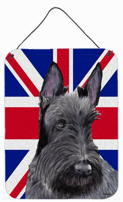 Scottish Terrier with English Union Jack British Flag Wall or Door Hanging Prints SC9843DS1216