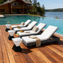 Dark Acacia Wood Chaise Lounge