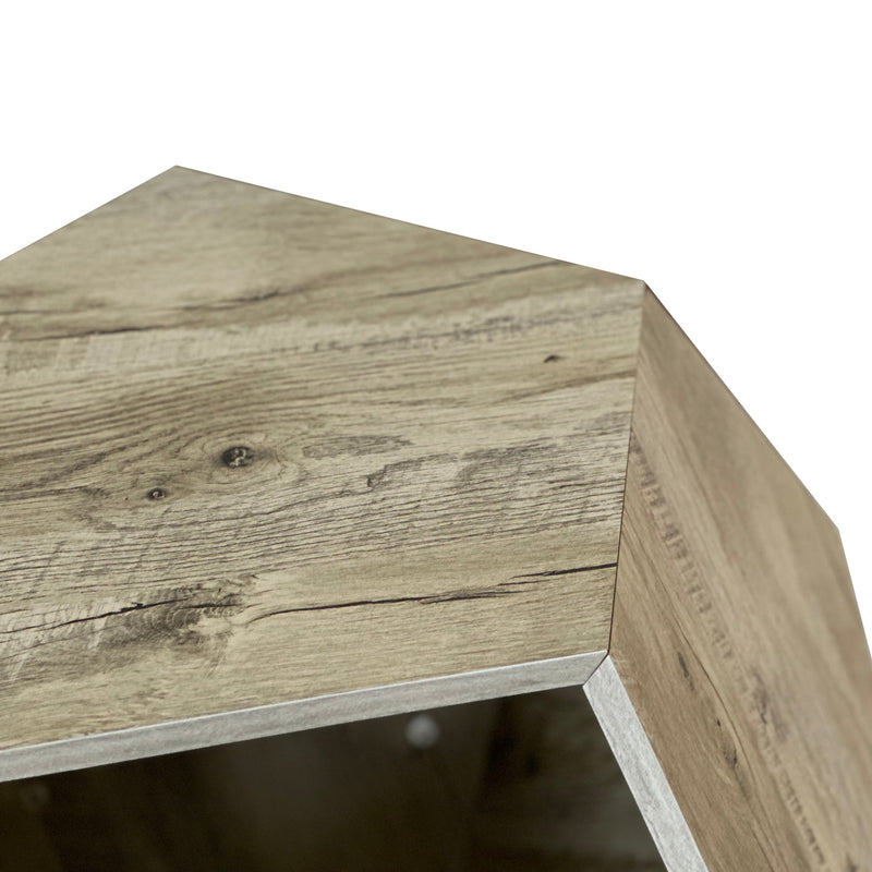 25.98" Shaped Modern Pet Furniture Cat Kennel Side Table MDF Multi-Purpose Furniture, Colored Flower Oak