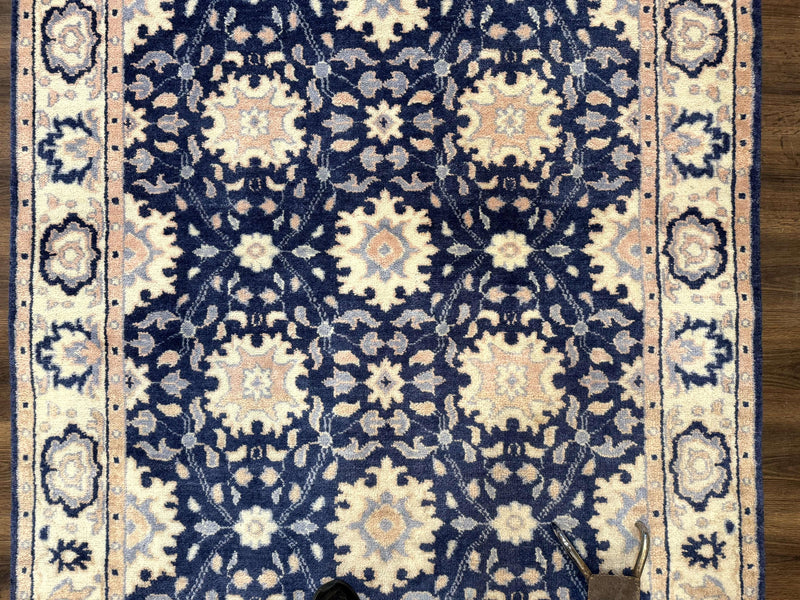Blue and Beige Indian Rug, Indo Persian Carpet