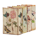 Book Boxes With Birds, Flowers, And Handwriting Design (Set of 4) - Multi by Unique Piece Furniture