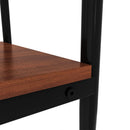 Modern Rectangle End Table (Set of 2) With Tempered Glass Tabletop And Layer - Brown by HouseOfZazla