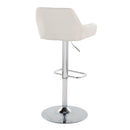 Daniella - Contemporary Adjustable Barstool With Swivel With Rounded Rectangle Footrest (Set of 2) by HouseOfZazla