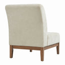 Upholstered Accent Chair - Beige / Walnut by HouseOfZazla