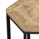 2 Piece Nesting Table With Hexagon Base - Brown