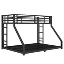 Metal Twin XL over Queen Bunk Bed for Teens and Adults,Noise Reduced/No Box Spring Needed, Black