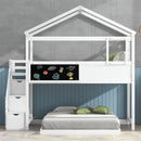 House Style Bunk Bed With Storage Staircase And board by Unique Piece Furniture
