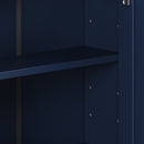 Bathroom Wall Storage Cabinet With Mirror And Adjustable Shelf, 6 Open Shelves