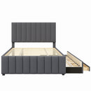 Upholstered Platform Bed With Twin Size Trundle And 3 Drawers by HouseOfZazla