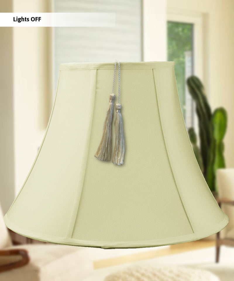 20"W x 15"H Bell Shantung Lamp Shade Tassel Eggshell