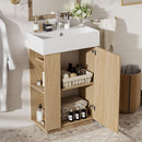 Bathroom Vanity With Sink, Freestanding Wood Grain Cabinet With Storage by HouseOfZazla