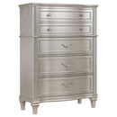 Katerina - 5 Drawer Chest With Hidden Drawer - Oak by HouseOfZazla