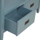 36" Farmhouse Pine Wood Console Table Entry Sofa Table with 4 Drawers & 1 Storage Shelf for Entryway Living Room Bedroom Hallway Kitchen (Blue)