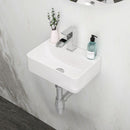 Ceramic Rectangle Wall Mount Bathroom Sink With Single Faucet Hole by HouseOfZazla
