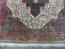 4' X 5' Antique Handmade India Floral Oriental Wool Rug Brown Vegetable Dyes