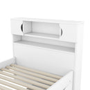 Captain Platform Bed Frame With Storage Bookcases, Shelves, And 4 Drawers by HouseOfZazla