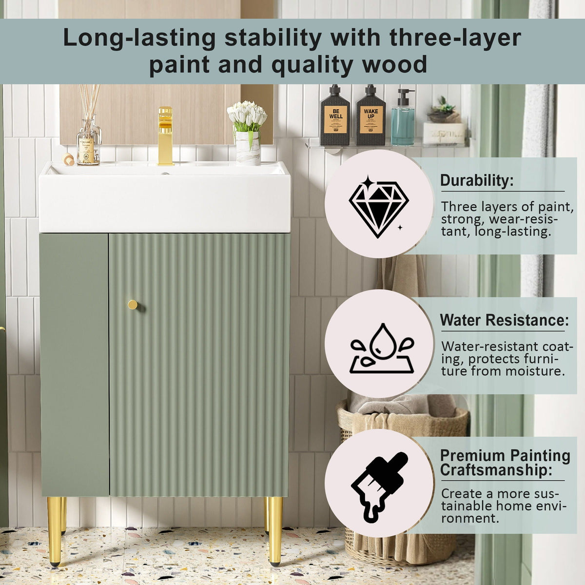 Bathroom Vanity, Combo Cabinet, Bathroom Storage Cabinet, Single Ceramic Sink, photo 40 of 40