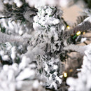 HOMCOM 6ft Pre-Lit Snow-Flocked Slim Douglas Fir Christmas Tree