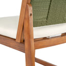 4 Pieces Arly Green Outdoor Bar Stool Solid Acacia Wood and Woven Wicker by Montret