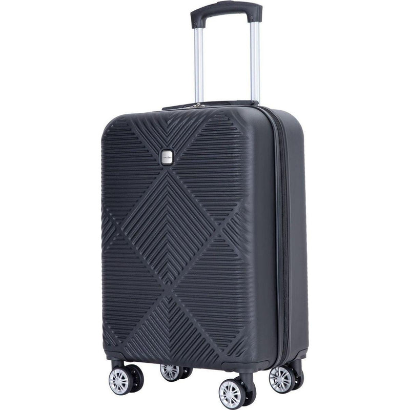 2Piece Luggage Sets ABS Lightweight Suitcase, Spinner Wheels, (20/14) BLACK