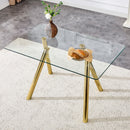Rectangular Design Dining Table - Gold by HouseOfZazla