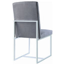 Upholstered Dining Chair Set With Base (Set of 2) - Gray by HouseOfZazla
