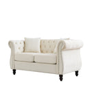Chesterfield Sofa With Rolled Arms And Nailhead Trim by HouseOfZazla